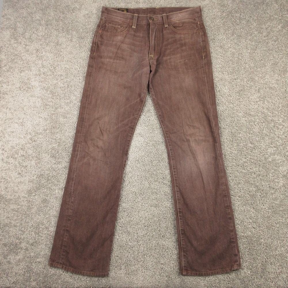 Vintage Lucky Brand Jeans Mens 30x32 Brown Vintage Straight USA Made Denim Pants